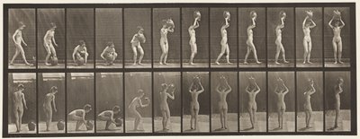 Plate 222. Stooping and Lifting Water Jar to Head and Turning by Eadweard Muybridge