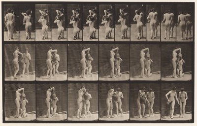 Plate 453. Two Models; Kneels, Drinks from Water-Jar in Hands by Eadweard Muybridge