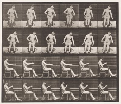 Plate 545. Artificially-Induced Convulsions; A, B, While Sitting by Eadweard Muybridge