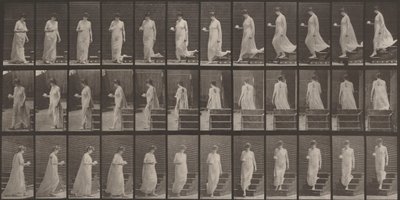 Plate Number 143. Descending Stairs, a Cup and Saucer in Right Hand by Eadweard Muybridge