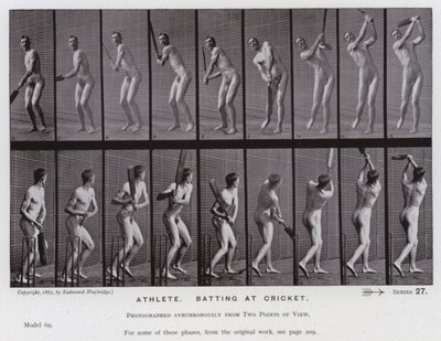 The Human Figure in Motion: Athlete, batting at cricket by Eadweard Muybridge