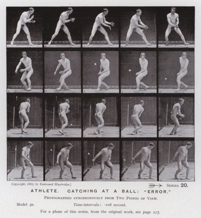 The Human Figure in Motion: Athlete, catching at a ball, "error" by Eadweard Muybridge