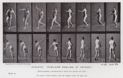 The Human Figure in Motion: Athlete, Over-Arm Bowling at Cricket by Eadweard Muybridge
