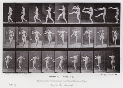 The Human Figure in Motion: Woman, Kicking by Eadweard Muybridge
