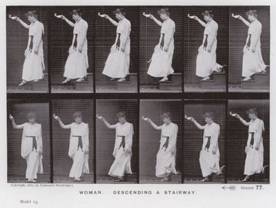 The Human Figure in Motion: Woman, descending a stairway by Eadweard Muybridge