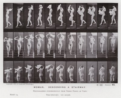 The Human Figure in Motion: Woman, descending a stairway by Eadweard Muybridge