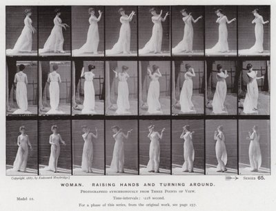 The Human Figure in Motion: Woman, raising hands and turning around by Eadweard Muybridge