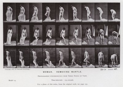The Human Figure in Motion: Woman, removing mantle by Eadweard Muybridge