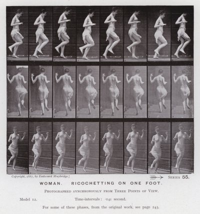 The Human Figure in Motion: Woman, ricocheting on one foot by Eadweard Muybridge