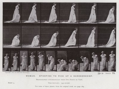 The Human Figure in Motion: Woman, stooping to pick up a handkerchief by Eadweard Muybridge