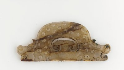 Semi-circular plaque with dragon heads at ends, 5th-4th century BC by Eastern Zhou Dynasty Chinese School