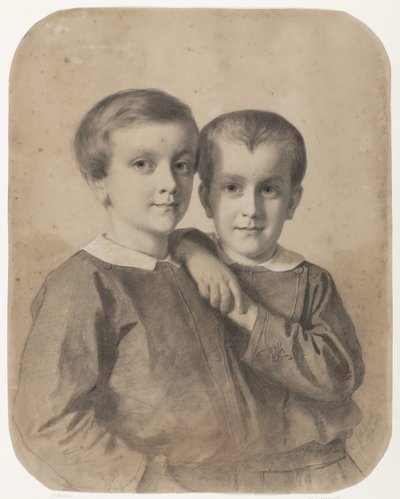 Portrait of Wigbold Albert Willem, Count of Limburg Stirum and Count Hendrik by Eastman Johnson