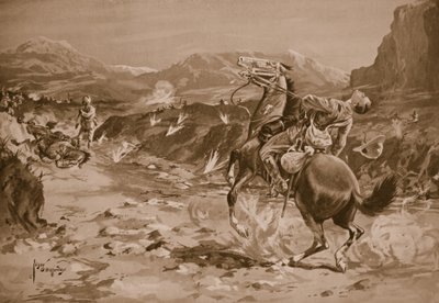 Captain Jotham is Shot Dead in Attempting to Rescue One of His Men by Edgar Alfred Holloway