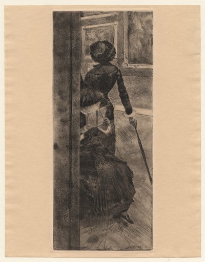 At the Louvre, The Painting, Mary Cassatt by Edgar Degas