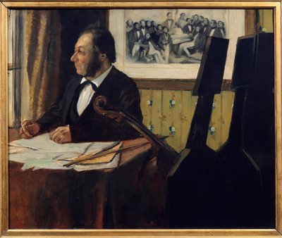 Portrait of Louis-Marie Pilet (1815-1877), cellist in the orchestra of the Opera by Edgar Degas