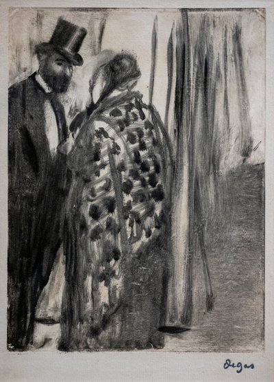 Conversation (Ludovic Halevy and Madame Cardinal) by Edgar Degas