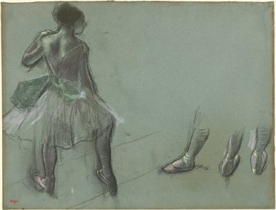 Dancer Seen from Behind and Three Studies of Feet by Edgar Degas