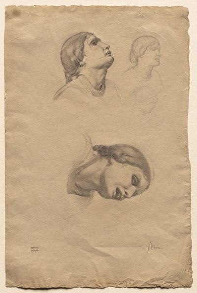 Four Studies of the Head of a Young Italian Woman by Edgar Degas
