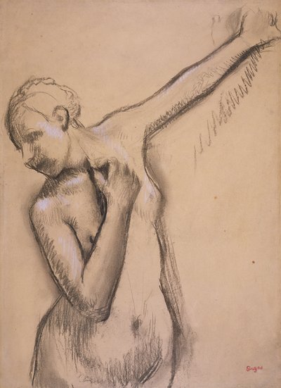 Half Length Nude Girl by Edgar Degas