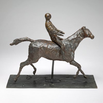 Horse with Jockey, Horse Galloping, Turning Head to the Right, Feet Not Touching the Ground by Edgar Degas