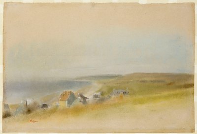 Houses on the Cliff Edge at Villers-sur-Mer by Edgar Degas