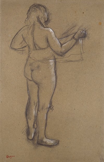Nude Woman Drying Herself with a Towel, Seen from Behind by Edgar Degas