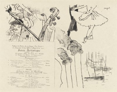 Program for the Soiree Artistique Programme de la Soirée des anciens élèves du Lycée de Nantes by Edgar Degas
