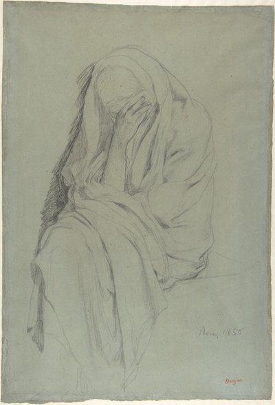 Study for Old Italian Woman (recto); Drapery Study (verso) by Edgar Degas