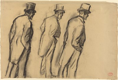 Three Studies of Ludovic Halévy Standing by Edgar Degas