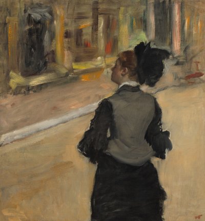 Woman Viewed from Behind Visit to a Museum by Edgar Degas