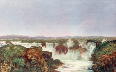 Partial View of the Falls of Iguassu, Junction of Brazil, Paraguay and Argentina, Approached from the North by the Brazil Railway Company
