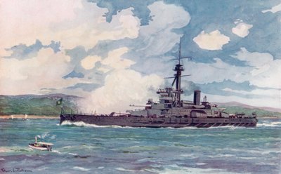 The Brazilian Super-Dreadnought "Minas Geraes" Nearing Rio by Edgar L. Pattison