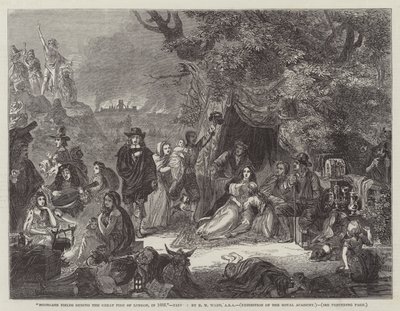 Highgate Fields during the Great Fire of London, 1666 by Edgar Melville Ward