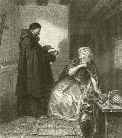 Juliet in the cell of Friar Lawrence by Edgar Melville Ward
