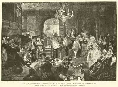 The Ante-Chamber, Whitehall, During the Dying Moments of Charles II by Edgar Melville Ward
