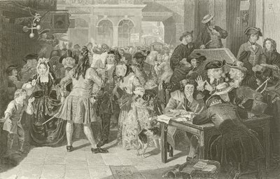 The South Sea Bubble, London by Edgar Melville after Ward