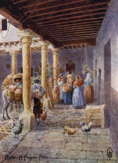 Northern Spain: Avila, A Posada Patio by Edgar T. A. Wigram