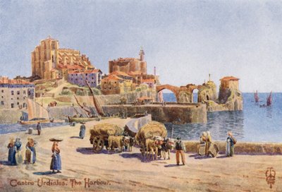 Northern Spain: Castro Urdiales, The Harbour by Edgar T. A. Wigram