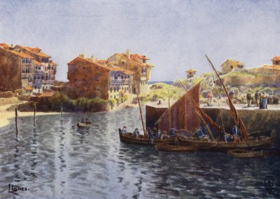 Northern Spain: Llanes, The Harbour by Edgar T. A. Wigram