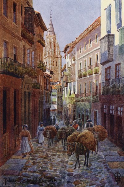 Northern Spain: Toledo, Calle del Comercio, with the Cathedral Tower by Edgar T. A. Wigram