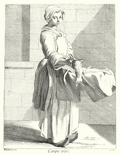 Fish vendor by Edmé (after) Bouchardon