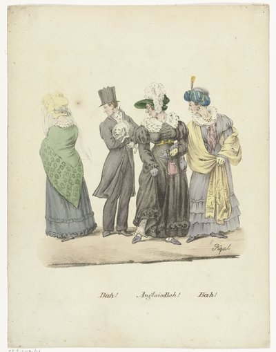 Two Women and a Man with Dog Look Disapprovingly at a Third Woman by Edme Jean Pigal