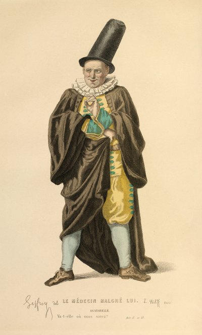 Costume for the role of Scanarelle by Edmond Aime Florentin Geffroy