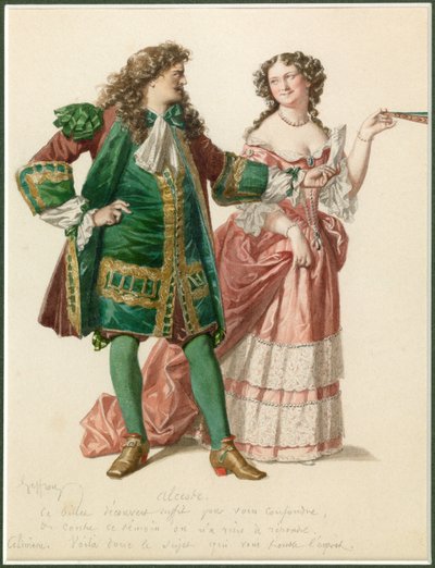 Portrait of Alceste and Celimene by Edmond Aime Florentin Geffroy