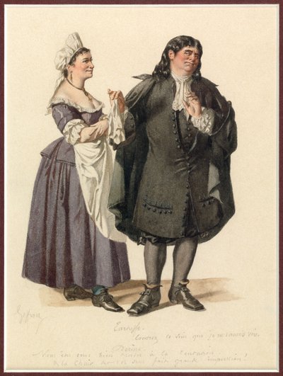 Portrait of Dorine and Tartuffe by Edmond Aime Florentin Geffroy