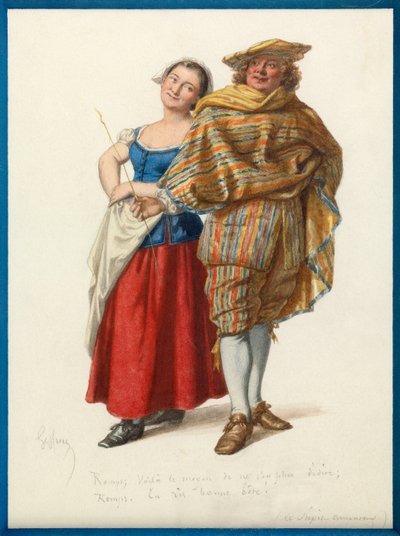 Portrait of Marinette and Fat Rene by Edmond Aime Florentin Geffroy