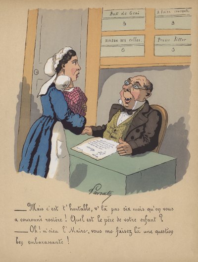 A Mother Registering Her Baby at the Town Hall by Edmond Lavrate