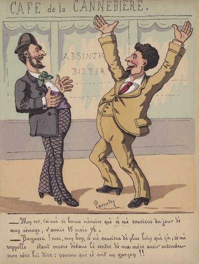 Conversation outside a cafe by Edmond Lavrate