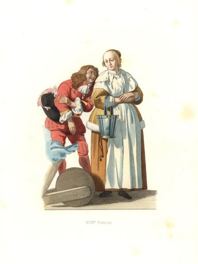 Dutch Bourgeoise and Page by Edmond Lechevallier Chevignard