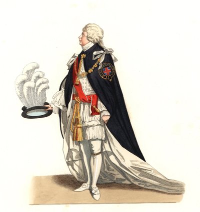 George Frederic Auguste, Prince of Wales, England 18th century - Lithography based on an illustration by Edmond Lechevallier-Chevignard, from Historical Costumes by Edmond Lechevallier Chevignard